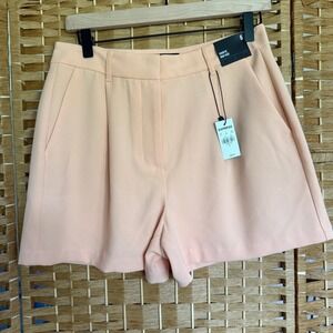 NWT Express Shortie High Rise Tailored Shorts Peach Color Women's Size 6